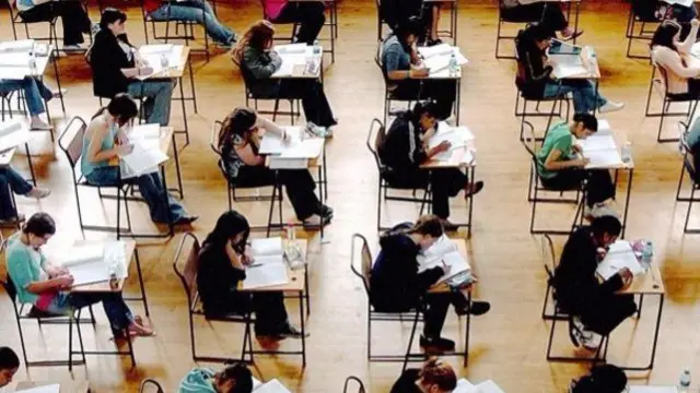 Pupils taking GCSE exams