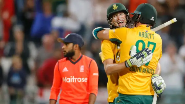 Chris Morris and Kyle Abbott celebrate