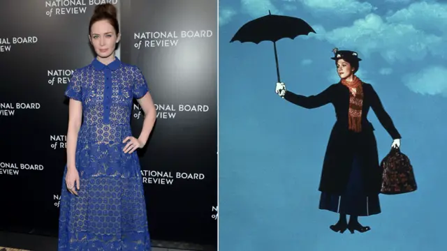 Emily Blunt and Dame Julie Andrews as Mary Poppins