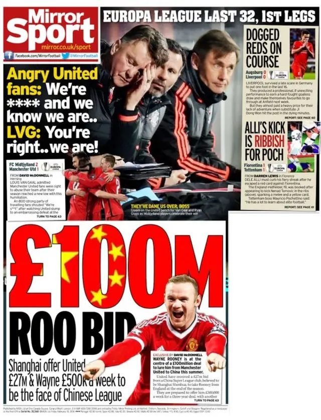 Friday's Daily Mirror