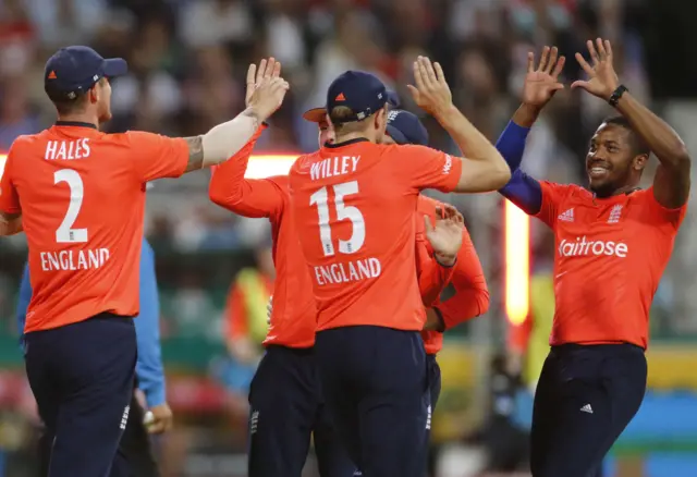 Chris Jordan celebrates