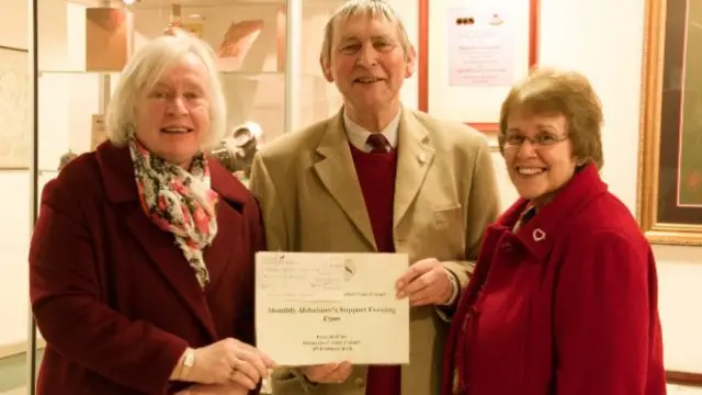 Daphne Sharp, Councillor Brian Gamble and Elaine Dunlop from MASE – Monthly Alzheimer’s Support Evening.