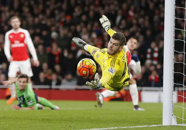 Fraser Forster makes a save