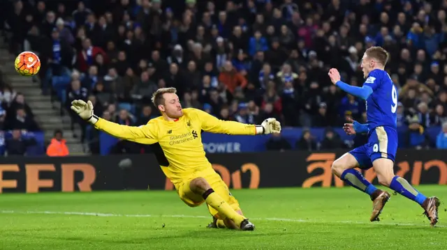 Jamie Vardy scores