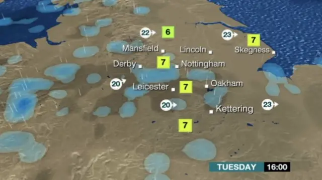 Weather temperatures for 4pm on Tuesday February 2