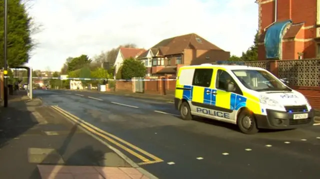 Police cordon at Portland Road, Edgbaston