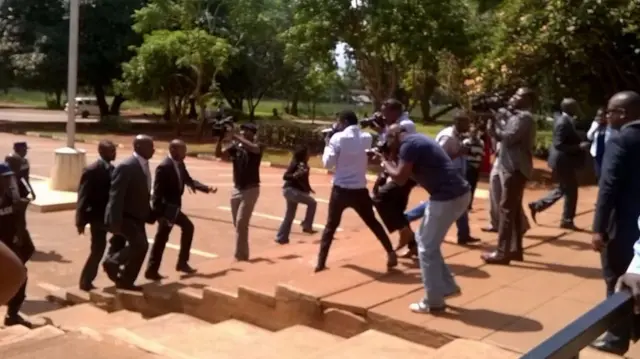 Chief prosecutor arriving at court