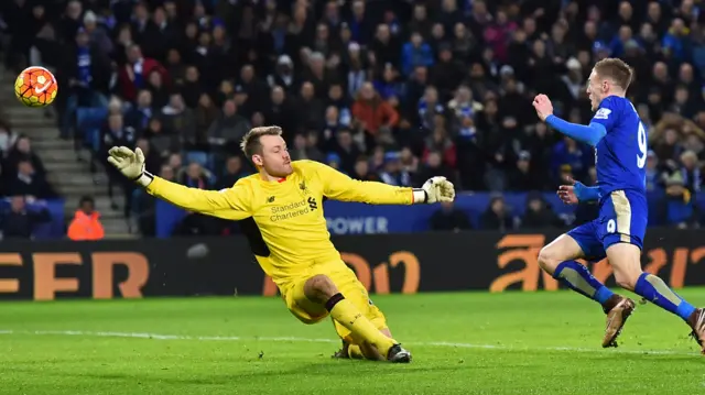 Jamie Vardy scores