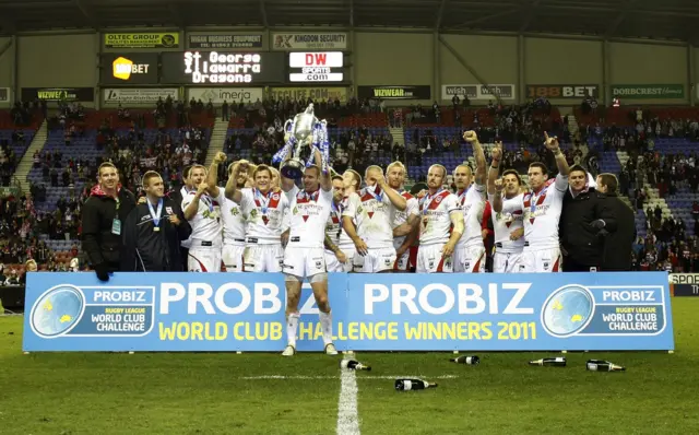 St George Illawarra celebrate their 2011 World Club Challenge success