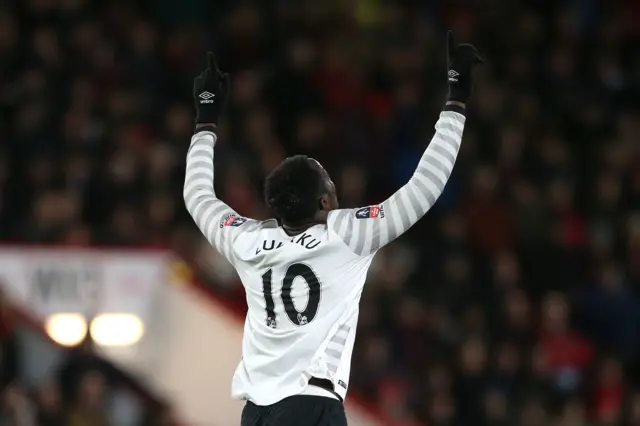 Romelu Lukaku celebrates