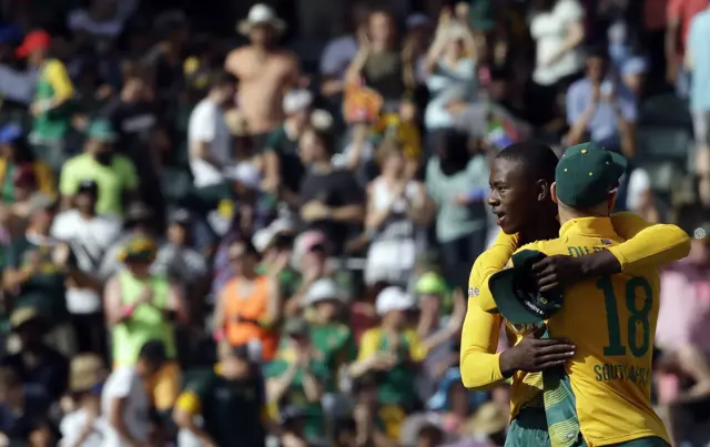 South Africa players celebrate