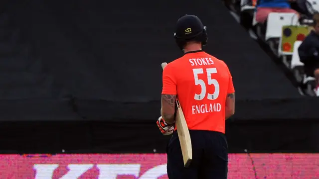 Ben Stokes leaves the field in an earlier match