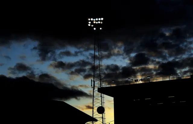 The floodlights at Fratton Park