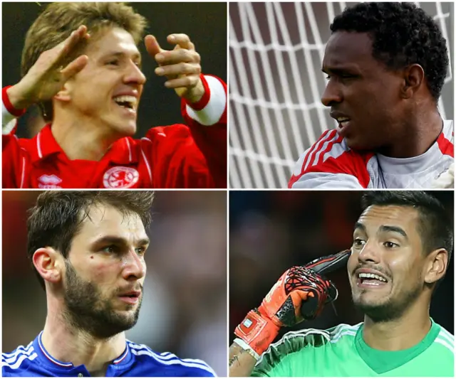 Juninho, Shaka Hislop, Branislav Ivanovic, Sergio Romero