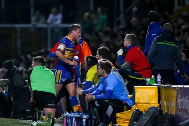 Danny McGuire limps off for Leeds