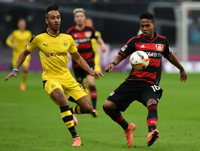 Wendell and Dortmund's Gabonese striker Pierre-Emerick Aubameyang