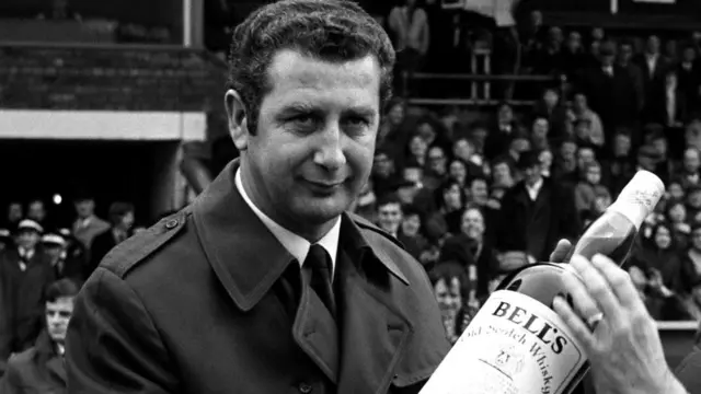 Former Birmingham City boss Freddie Goodwin receives a manager of the month award in 1972