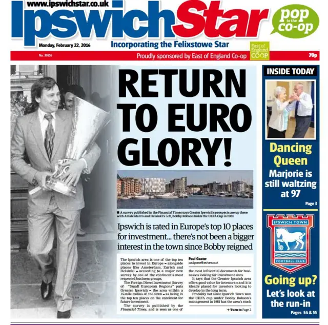 Ipswich Star front page