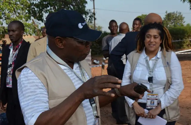 President Obasanjo observing elections