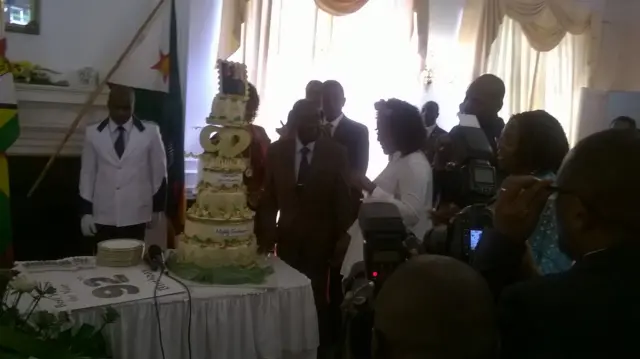 Robert Mugabe and cake