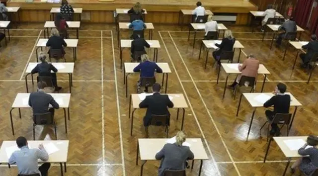 Pupils sitting exam