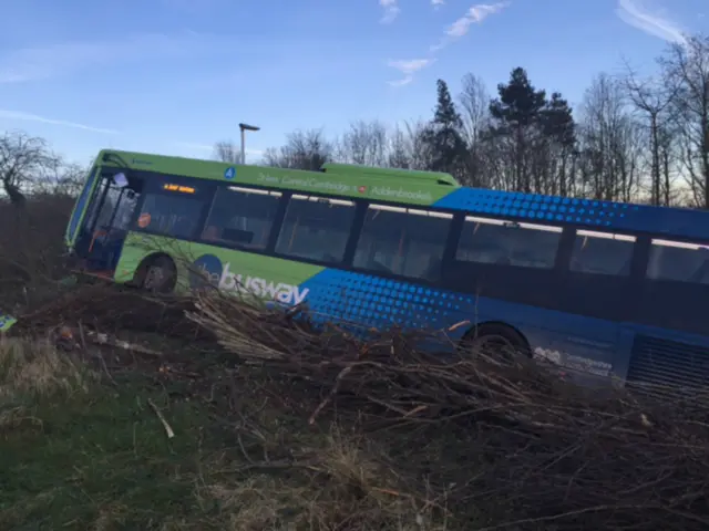 Guided bus crash