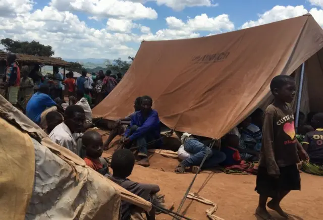 Mozambicans in camp in Malawi