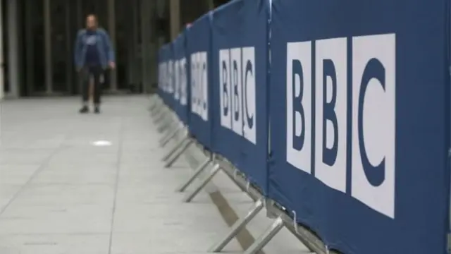 BBC branding on steel barriers