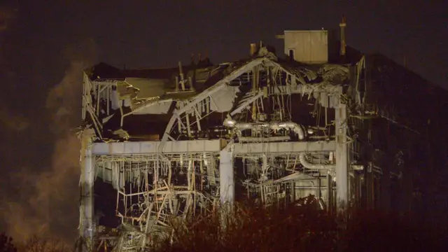 Collapsed building at Didcot Power Station