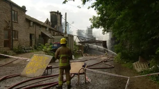 Explosion site at Wood Treatment Limited in Bosley