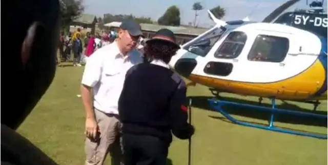 Pilot with police officer