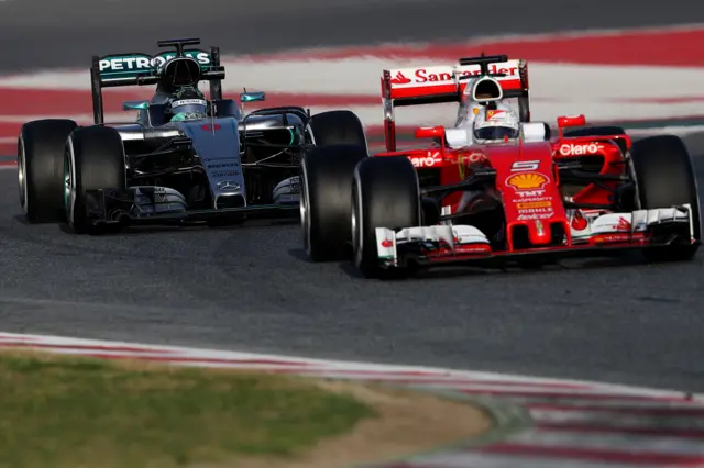 Ferrari and Mercedes