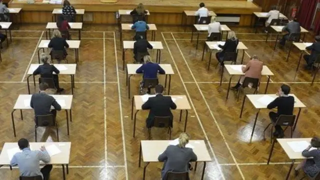 Pupils sitting exams