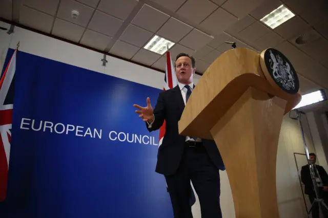 David Cameron in Brussels