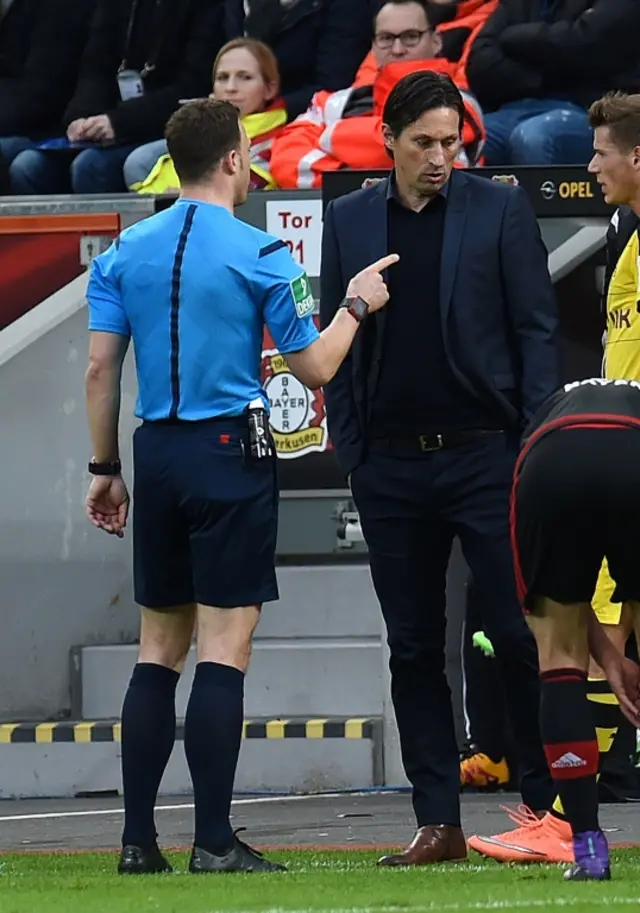 Roger Schmidt and referee Felix Zwayer