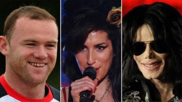 Wayne Rooney, Amy Winehouse, Michael Jackson