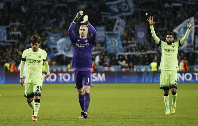 Joe Hart applauds