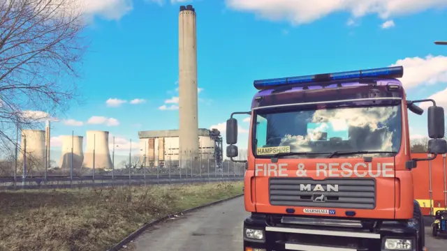 Didcot Power Station and Fire and Rescue lorry