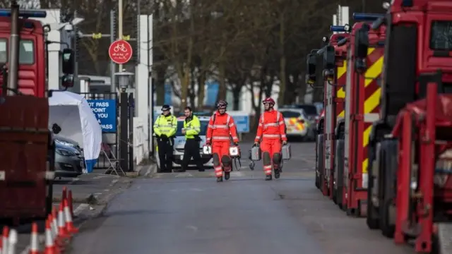 Emergency workers at Didcot Power Station