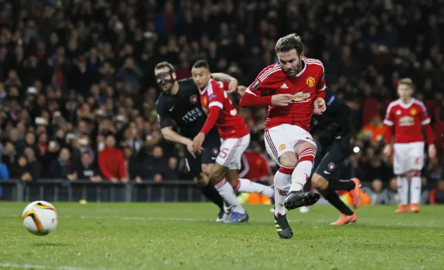 Juan Mata sees his penalty saved