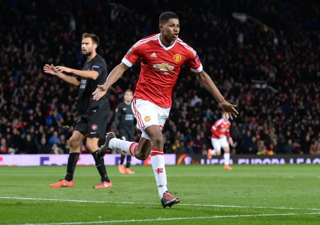 Marcus Rashford celebrates