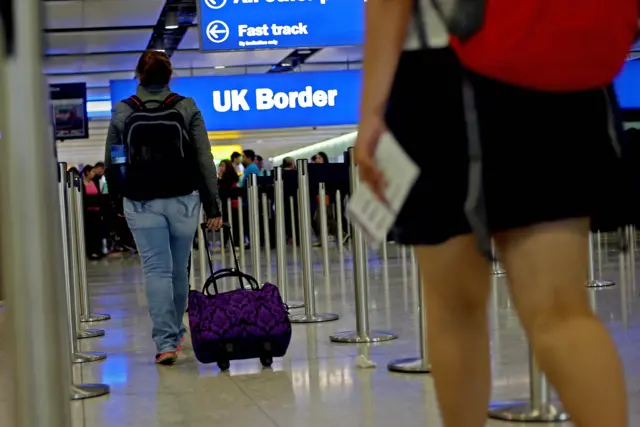 People arriving at Heathrow