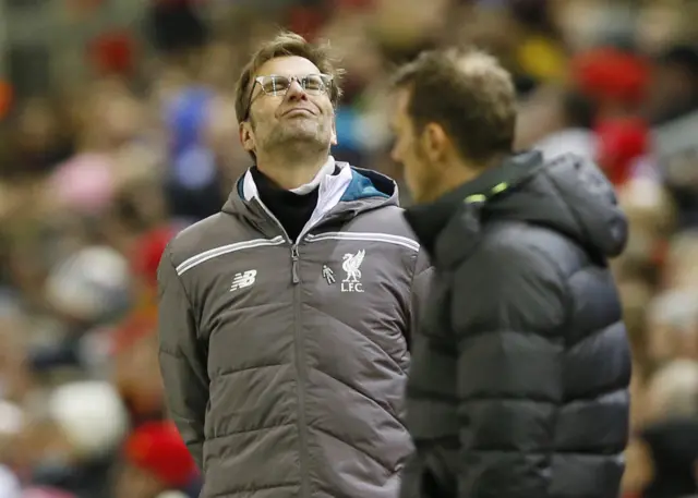 Liverpool manager Jurgen Klopp with his Augsburg counterpart Markus Weinzierl.