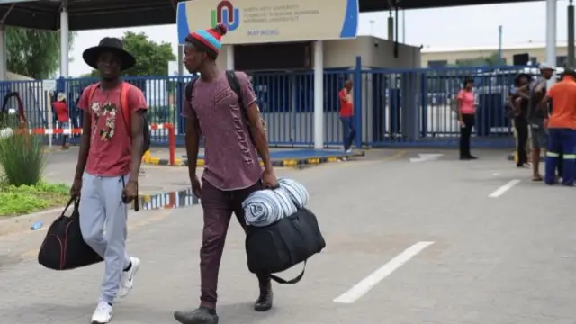 Students leaving a North-West Univerity's campus