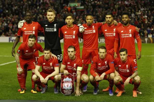 Liverpool line-up ahead of kick-off