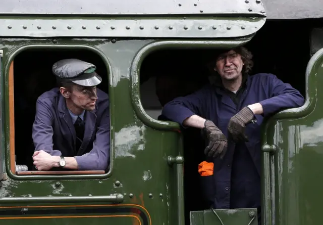 Flying Scotsman crew at York station