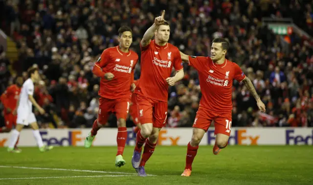 James Milner celebrates