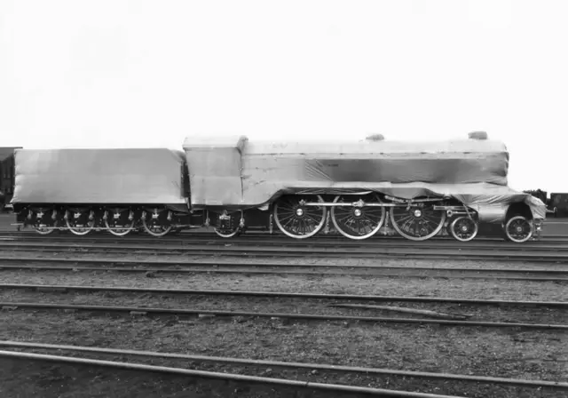 Flying Scotsman' sheeted down at Doncaster Works on 1 March 1924