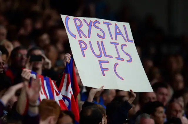 Crystal Palace fans show their support for Tony Pulis when he was in charge