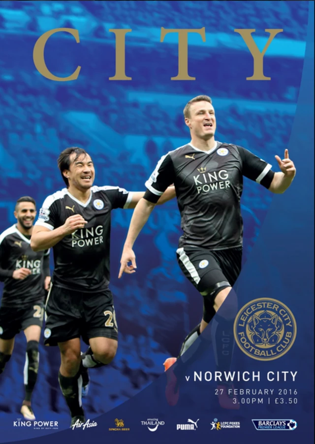 The front cover of Leicester's programme against Norwich